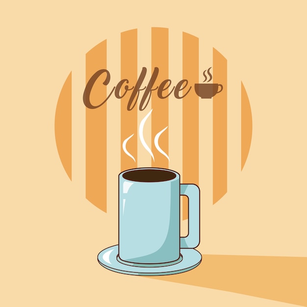 Diseño gráfico de la taza de café caliente del vector