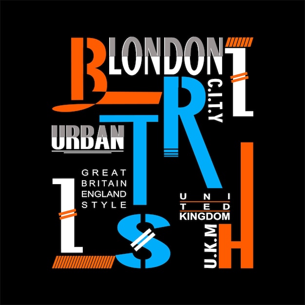 diseño gráfico de tipografía de ciudad de londres para vector de ilustración de camiseta impresa