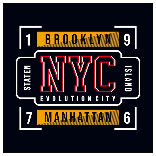 Diseño gráfico de tipografía de la ciudad de nueva york para camiseta estampada