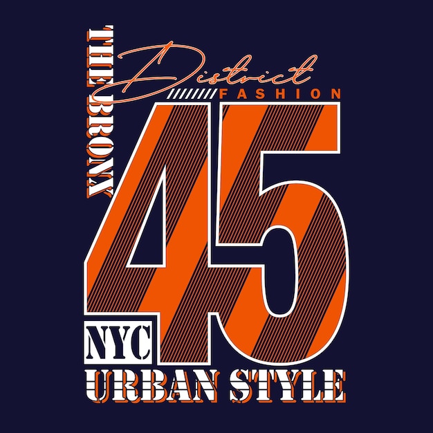 Diseño gráfico de tipografía de tee de nueva york del distrito para vector de ilustración de camiseta