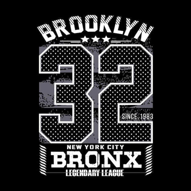 Vector diseño gráfico de tipografía urbana de brooklyn bronx para la ilustración de vector de camiseta impresa