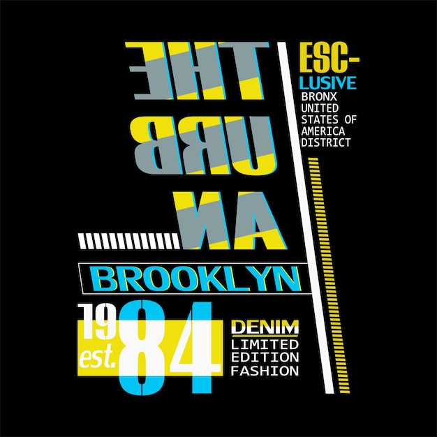 diseño gráfico de tipografía urbana de brooklyn para vector de ilustración de camiseta impresa
