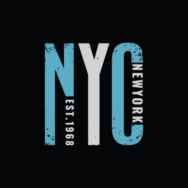Diseño gráfico tipográfico de camisetas y prendas de vestir de nueva york.