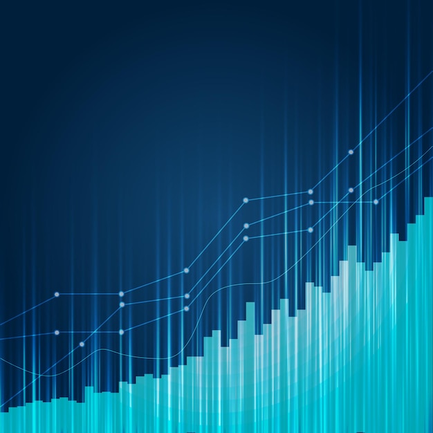 Diseño gráfico de vector de tendencia de gráfico de velas de comercio de inversión bursátil