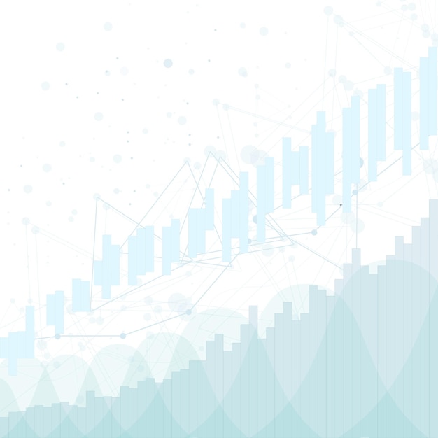 Diseño gráfico de vector de tendencia de gráfico de velas de comercio de inversión bursátil