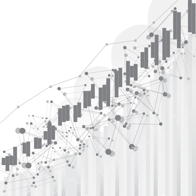 Diseño gráfico de vector de tendencia de gráfico de velas de comercio de inversión bursátil