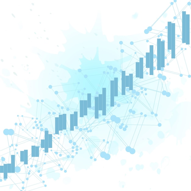 Diseño gráfico de vector de tendencia de gráfico de velas de comercio de inversión bursátil