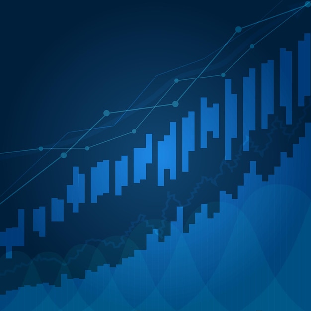 Diseño gráfico de vector de tendencia de gráfico de velas de comercio de inversión bursátil