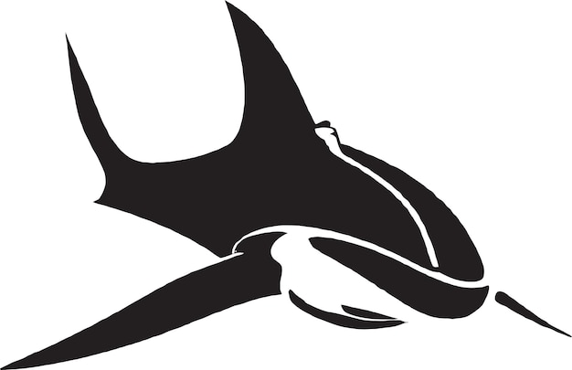 Diseño gráfico vectorial del icono del tiburón de punta negra