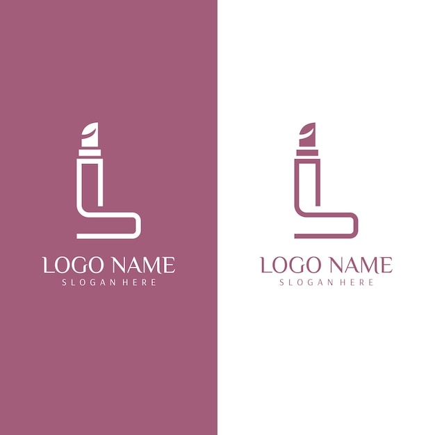 Vector diseño gráfico vectorial letra l logotipo lápiz labial diseño de logotipo