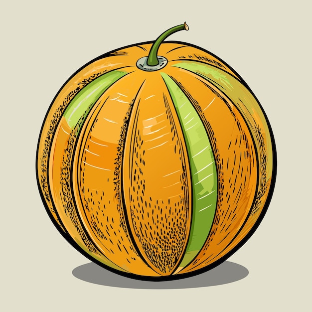 Diseño gráfico vectorial de melón de melón