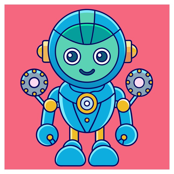 Vector diseño gráfico vectorial de robots de inteligencia artificial