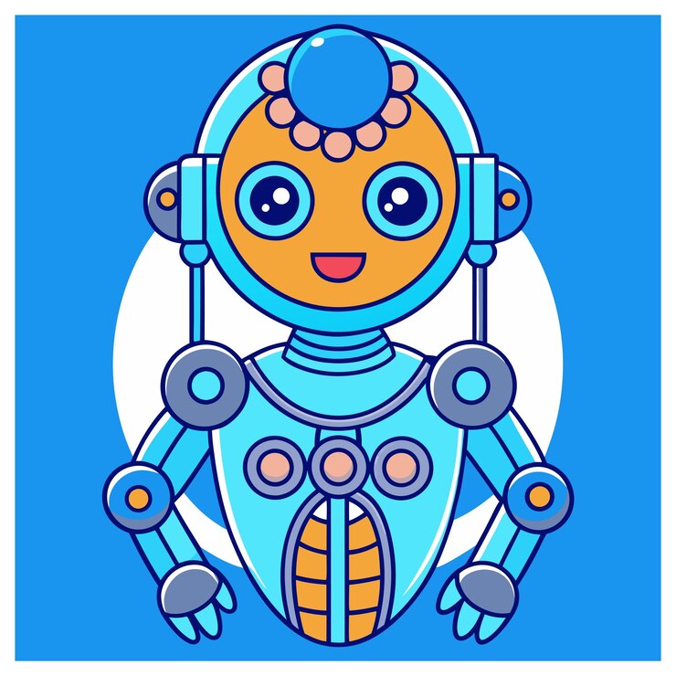 Vector diseño gráfico vectorial de robots de inteligencia artificial