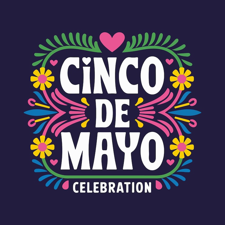 Vector diseño gráfico vibrante para la celebración del cinco de mayo