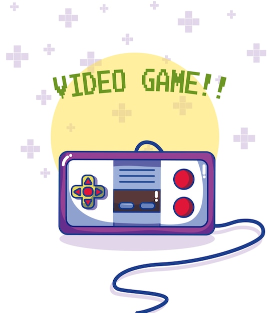 Vector diseño gráfico del videojuego gamepad retro ilustración vectorial