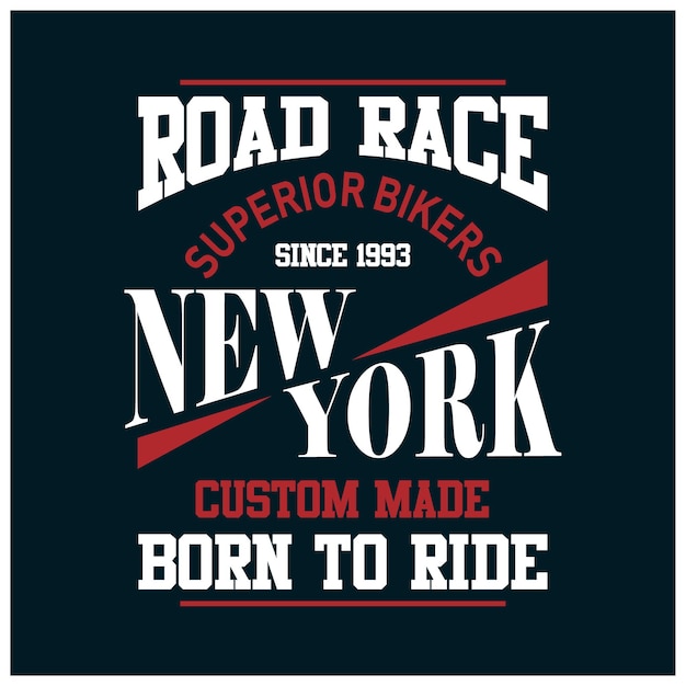 Diseño gráfico vintage road race para tipografía premium vector