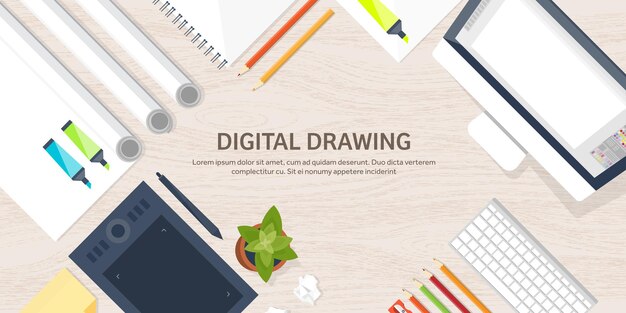 Vector diseño gráfico web dibujo y pintura desarrollo ilustración boceto y usuario independiente