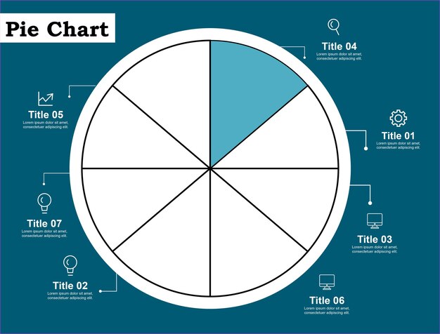 diseño de gráficos de pastel de infografía vectorial
