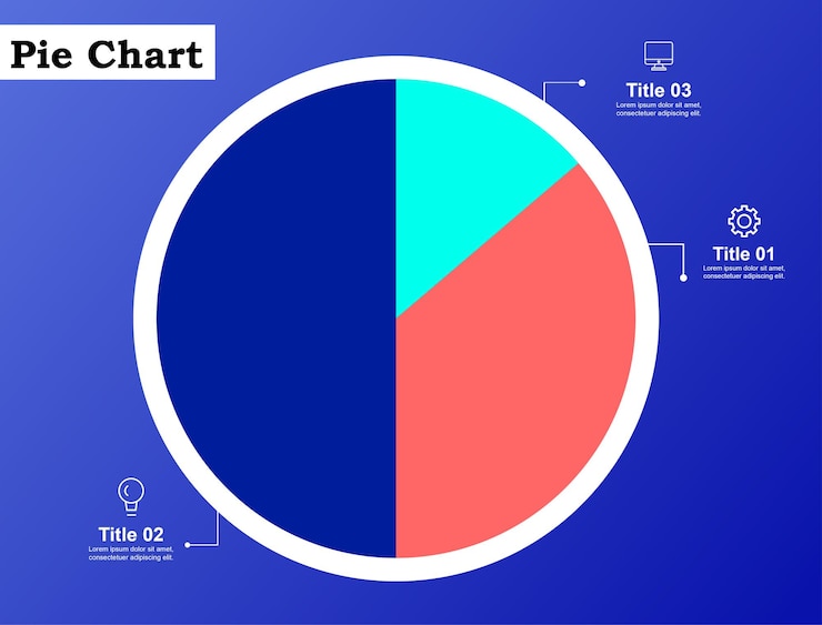 Vector diseño de gráficos de pastel de infografía vectorial