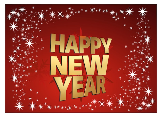 diseño gratuito para feliz año nuevo con decoraciones de Navidad de fondo