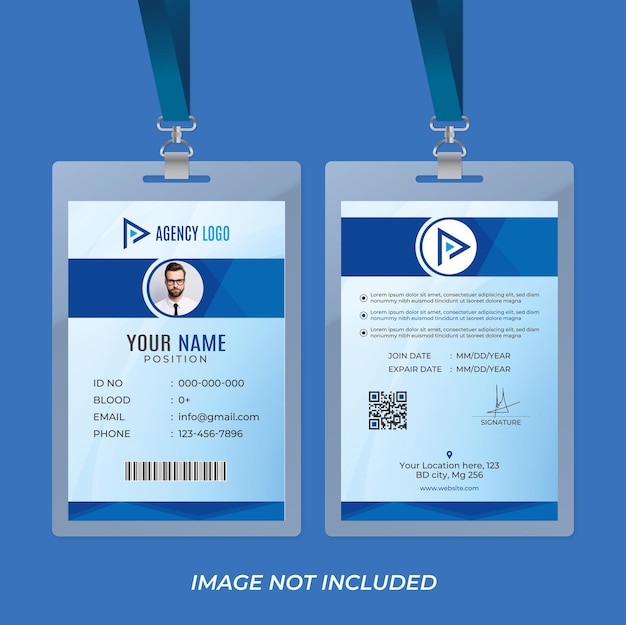 Diseño gratuito de plantillas de tarjetas de identificación vectoriales