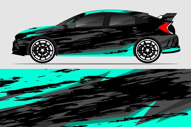Diseño grunge abstracto para la marca de pegatinas de automóviles deportivos