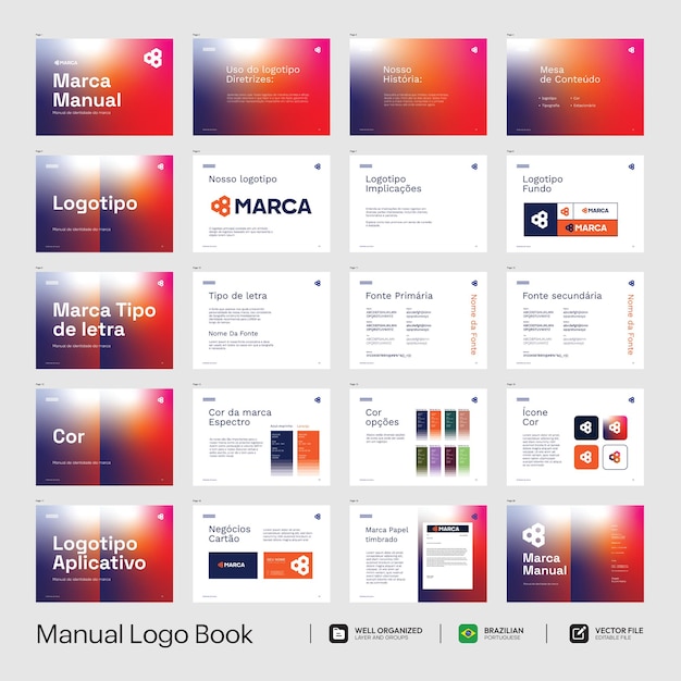 diseño de la guía de identidad corporativa del logotipo
