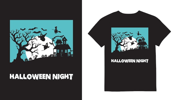 Diseño de Halloween en camiseta negra