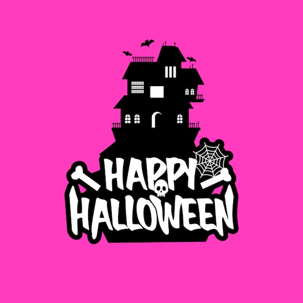 Diseño de halloween con tipografía y vector de fondo claro