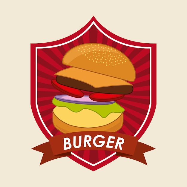 diseño de hamburguesa aislado