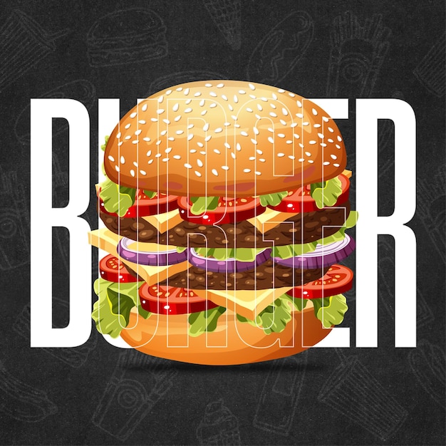 Diseño de hamburguesas de comida rápida