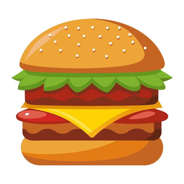 Diseño de hamburguesas de queso de dibujos animados ideas inspiradoras para ilustradores de comida