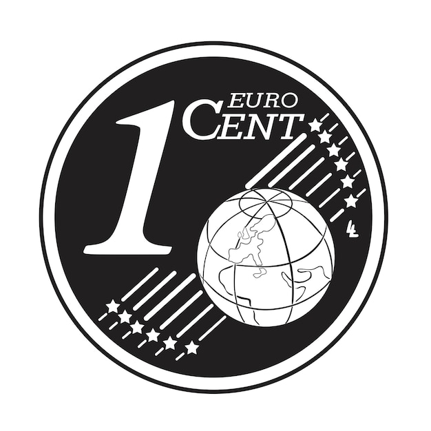 Diseño hecho a mano de moneda de un céntimo de euro