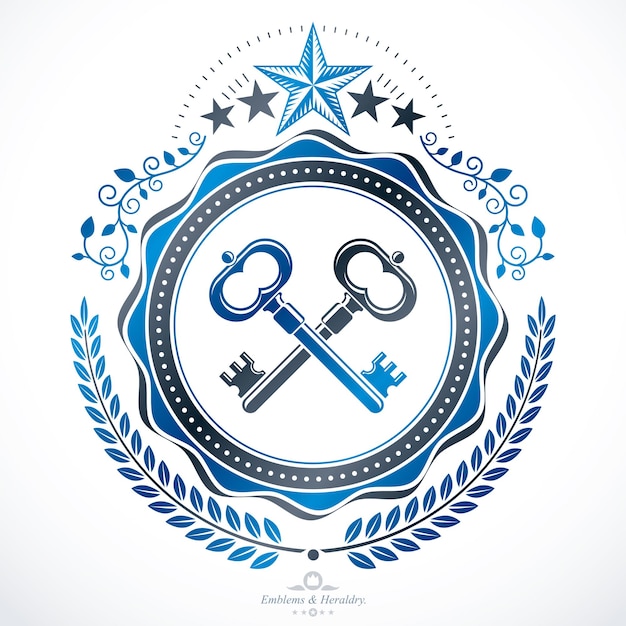 Diseño heráldico, emblema vintage vectorial.