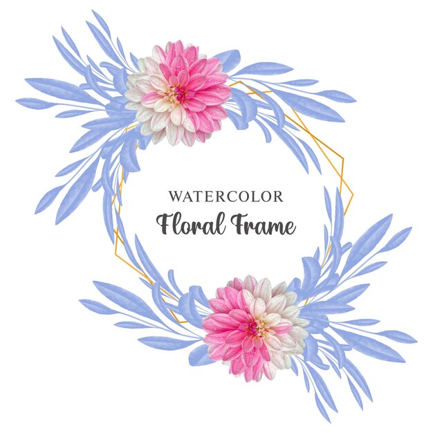 Diseño hermoso del fondo del marco floral de la acuarela