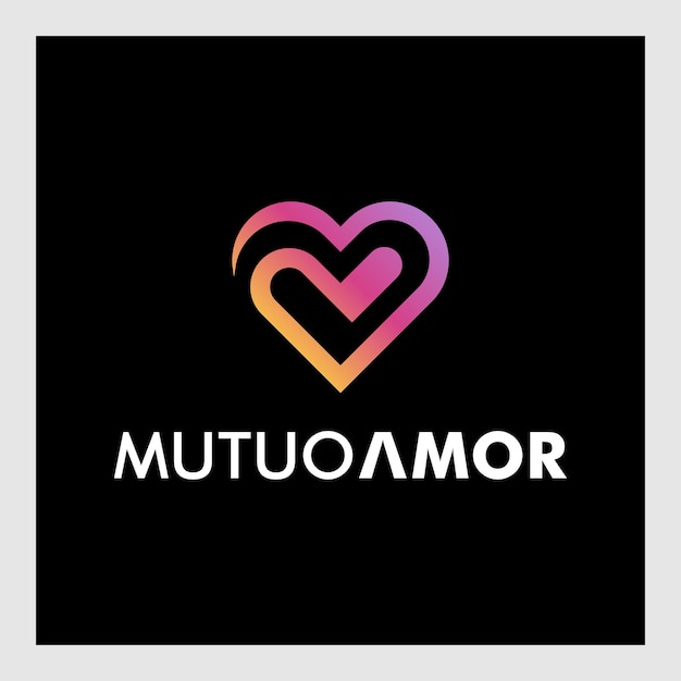 Diseño hermoso del logotipo del corazón del amor del vector