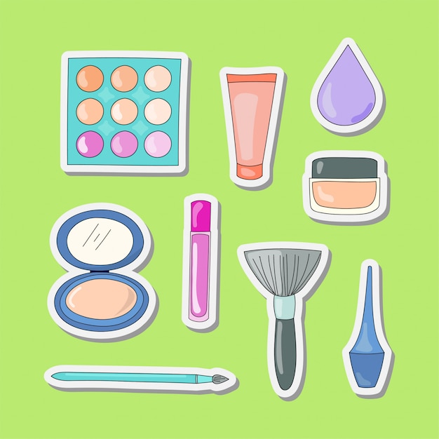 Vector diseño de herramientas de maquillaje