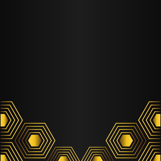 diseño de hexágono dorado sobre fondo negro