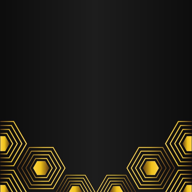 diseño de hexágono dorado sobre fondo negro