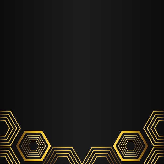 diseño de hexágono dorado sobre fondo negro
