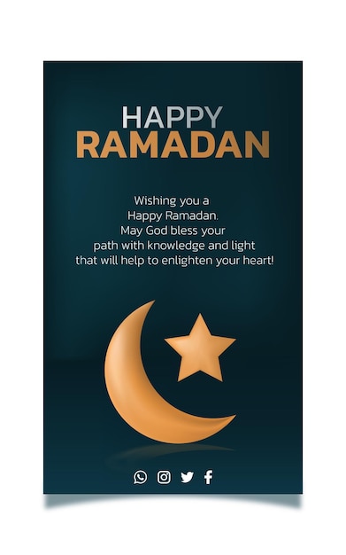 Vector diseño de historia feliz ramadán