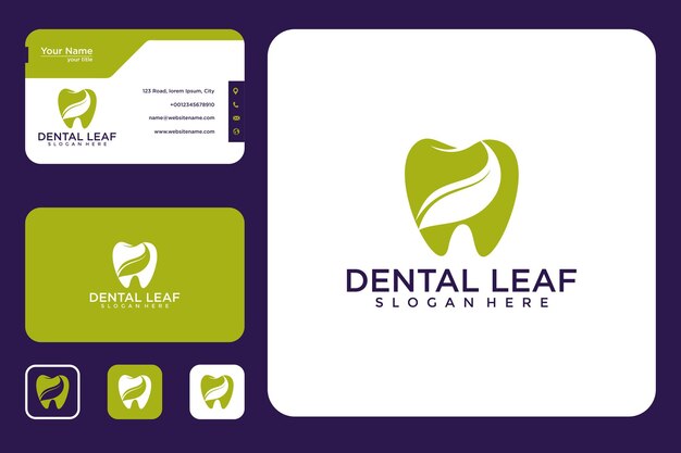 diseño de hoja dental y tarjeta de visita.