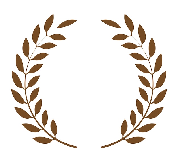 diseño de hoja de laurel vectorial para el escudo de premios