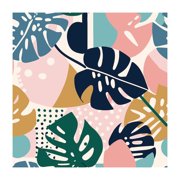 Diseño de hojas de Monstera botánica.