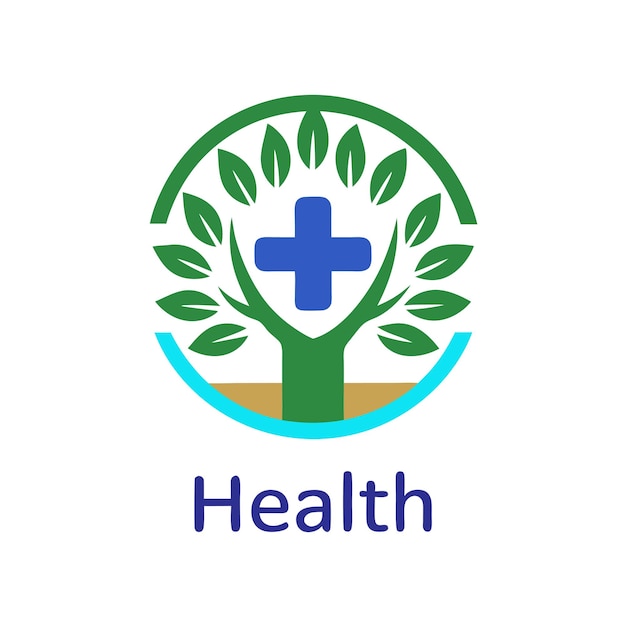 Diseño holístico del logotipo de salud Ilustración vectorial conceptual sobre fondo blanco