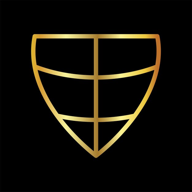 Diseño con Honor Iconic Shields como inspiración plantilla vectorial de íconos de oro plano