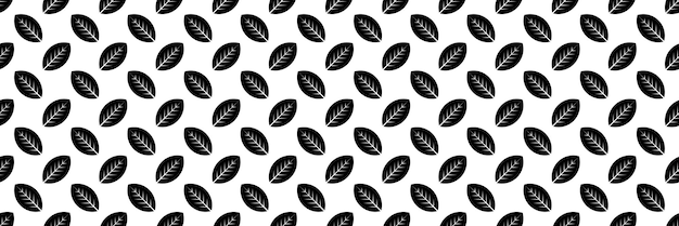 diseño horizontal sin costuras de hojas negras para el patrón y el fondo