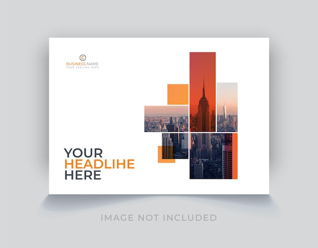 Diseño horizontal de la portada del libro corporativo vectorial