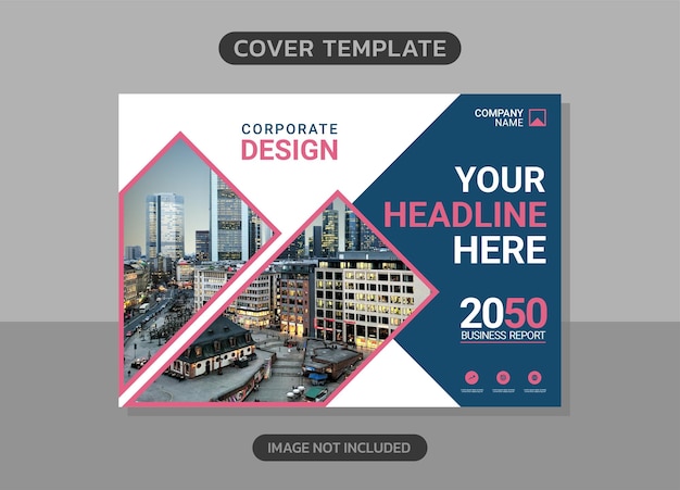 Diseño horizontal de portada de libro corporativo.