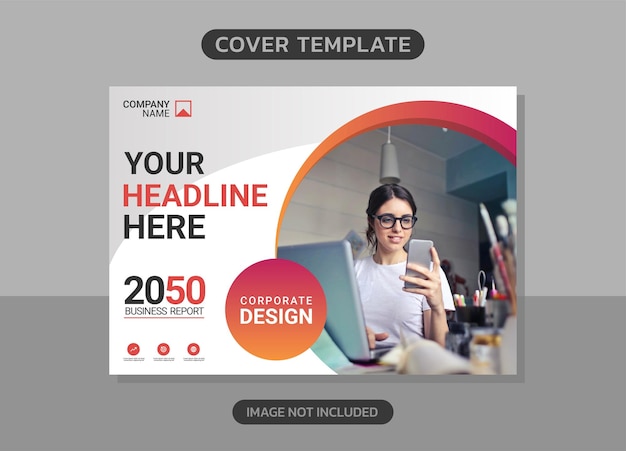 Diseño horizontal de portada de libro corporativo.